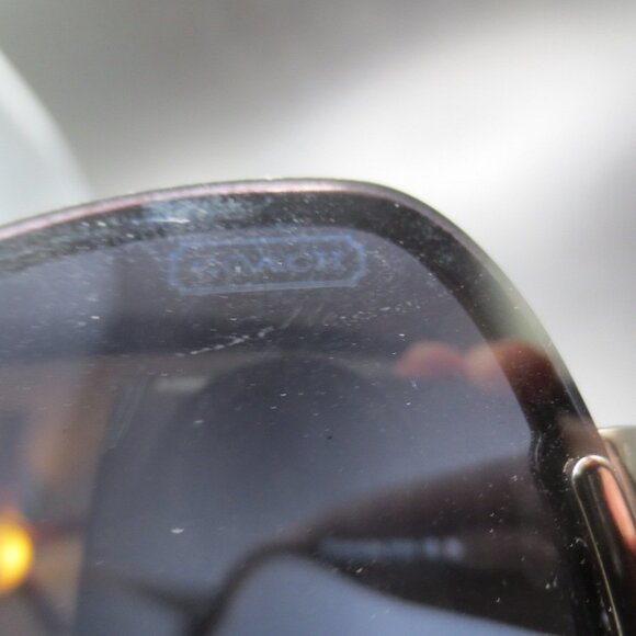 Coach Sunglasses HC7011 Dark Silver/Gray Logo Earpiece Blue Gradient Lenses Case main image 8
